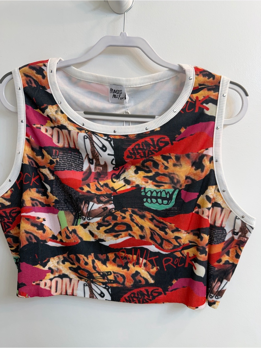 Princess Polly Multicolor Leopard Print Graphic Crop Tank